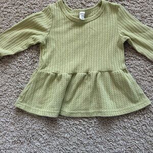Green Peplum Top for Girls